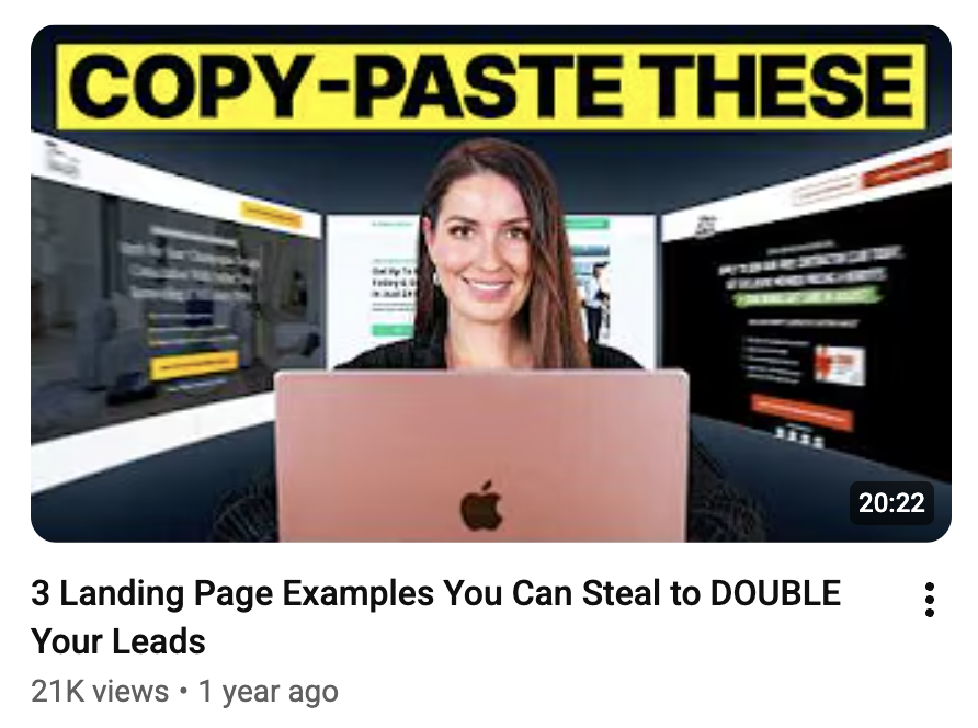 3 Landing Page Examples You Can Steal, 21K views